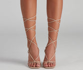 Strap Up PU Knotted Block Heels